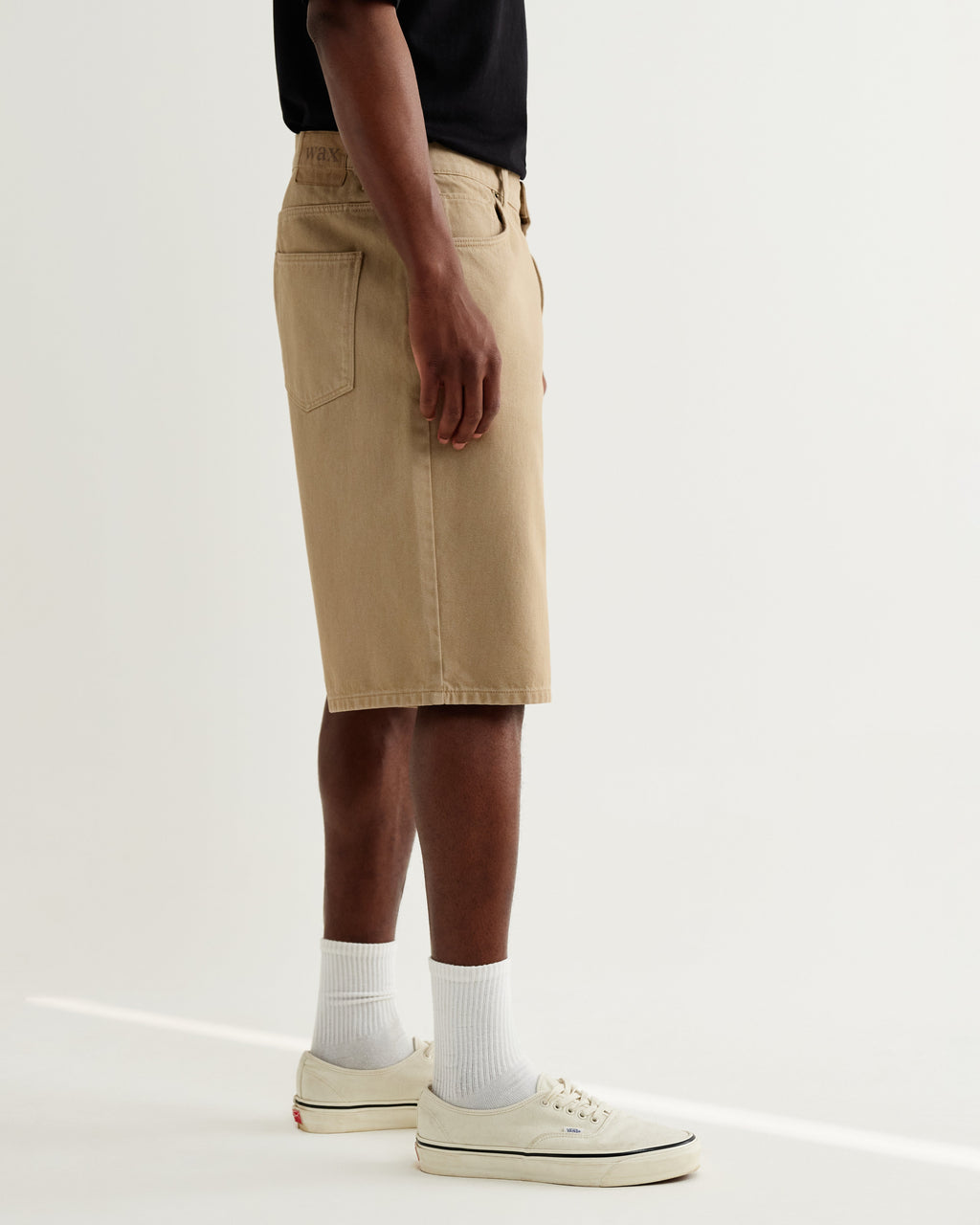 Luca - Washed Beige Organic Cotton Denim Shorts