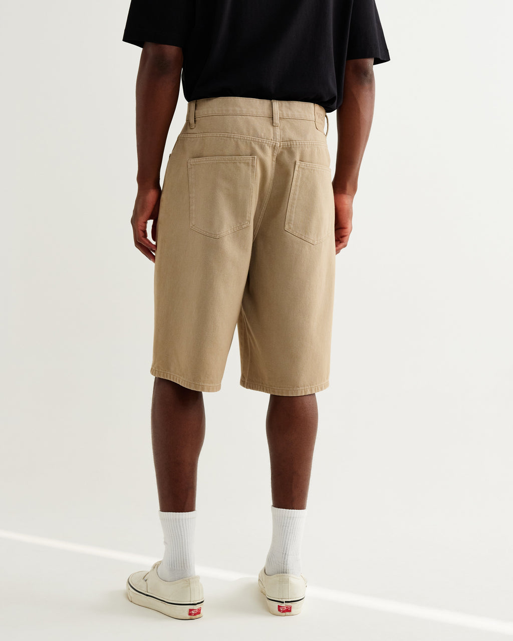 Luca - Washed Beige Organic Cotton Denim Shorts