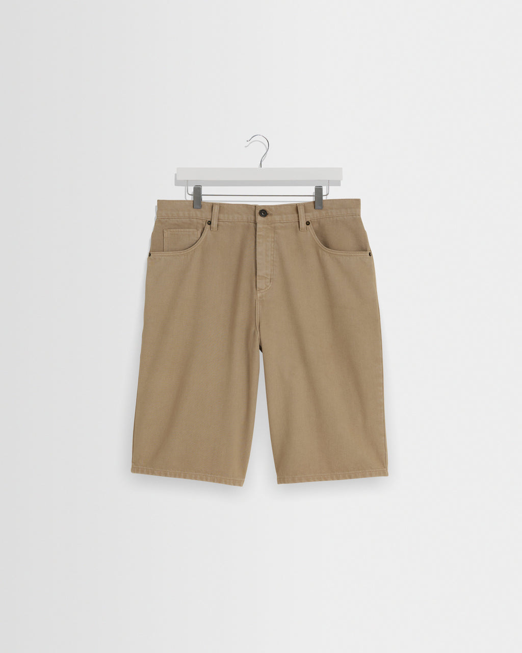 Luca - Washed Beige Organic Cotton Denim Shorts