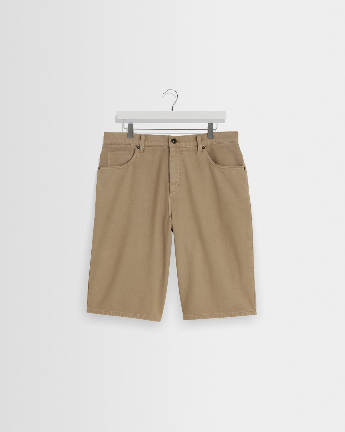 Luca - Washed Beige Organic Cotton Denim Shorts