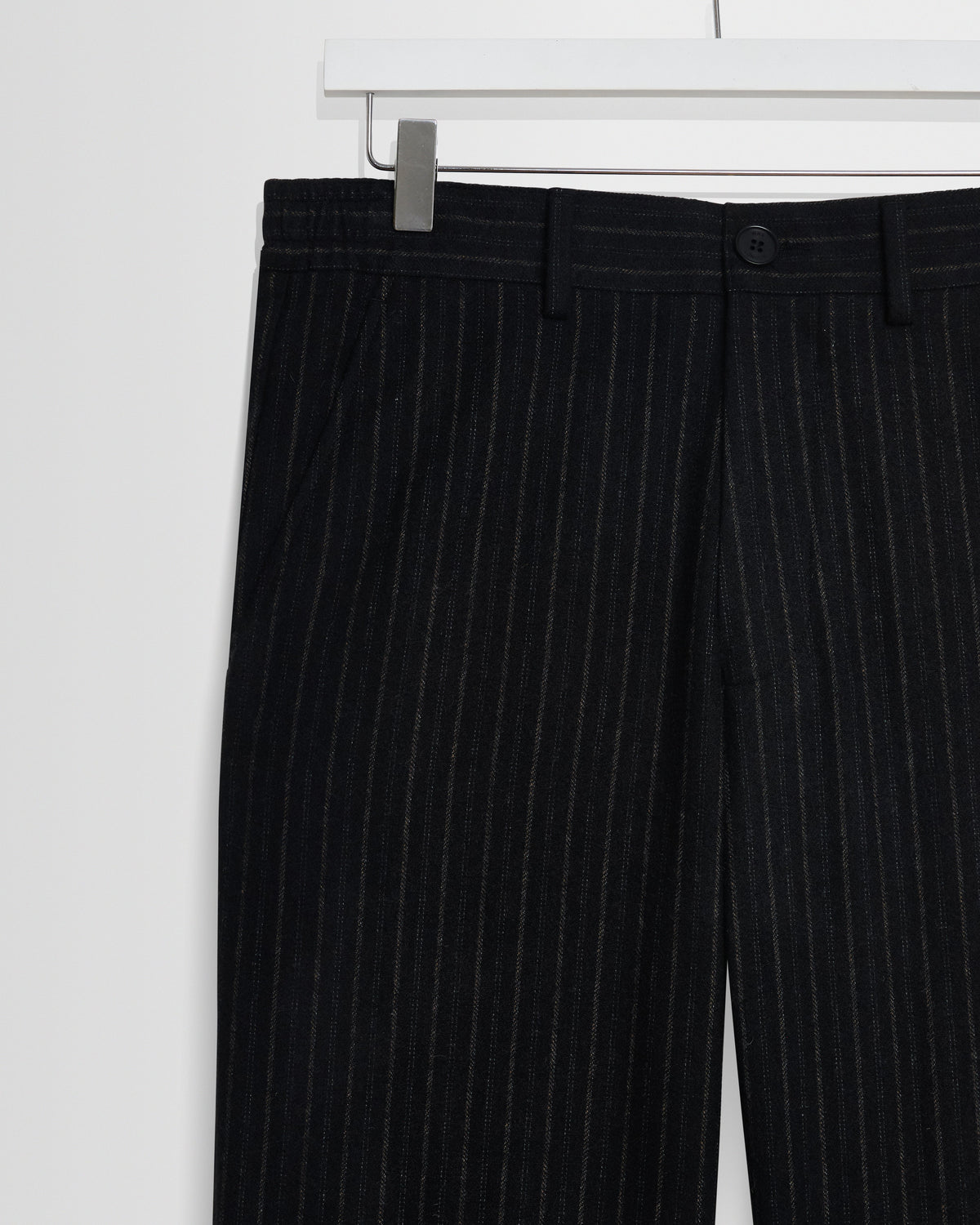 Malham - Black Italian Flannel Stripe Trouser