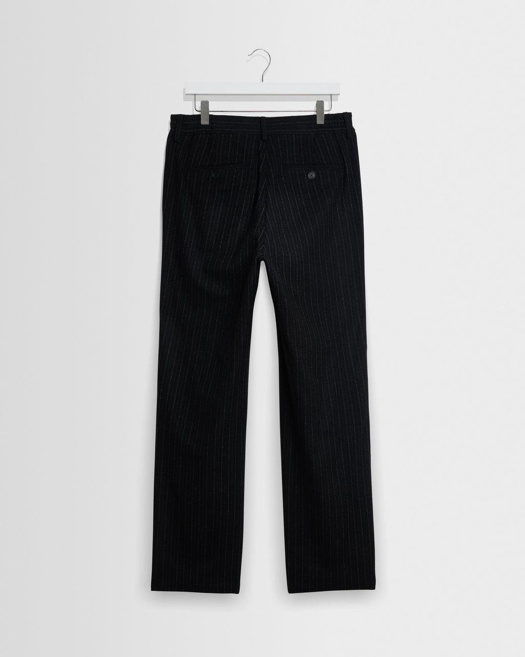 Malham - Black Italian Flannel Stripe Trouser