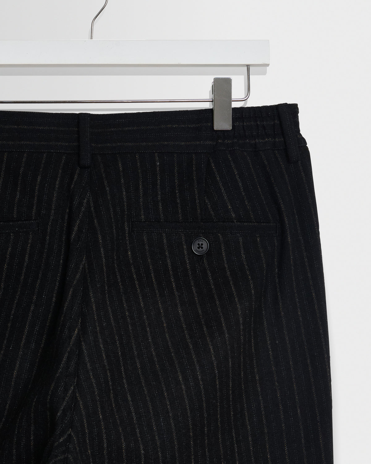 Malham - Black Italian Flannel Stripe Trouser
