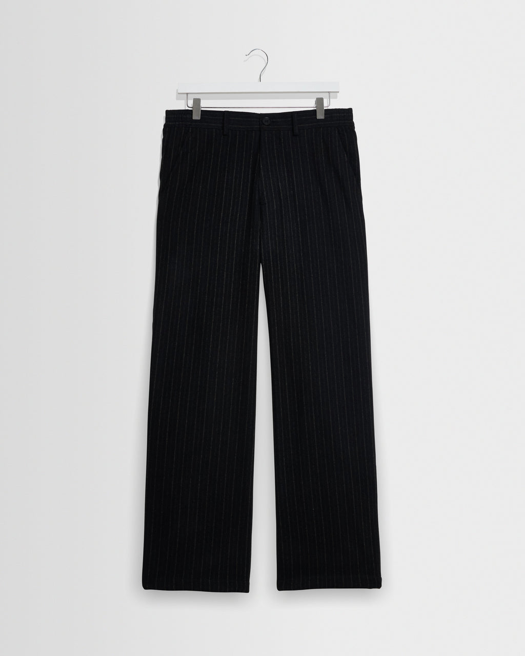 Malham - Black Italian Flannel Stripe Trouser