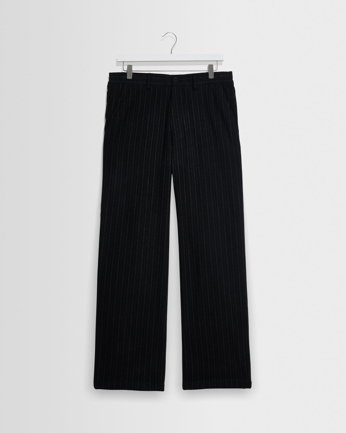 Malham - Black Italian Flannel Stripe Trouser