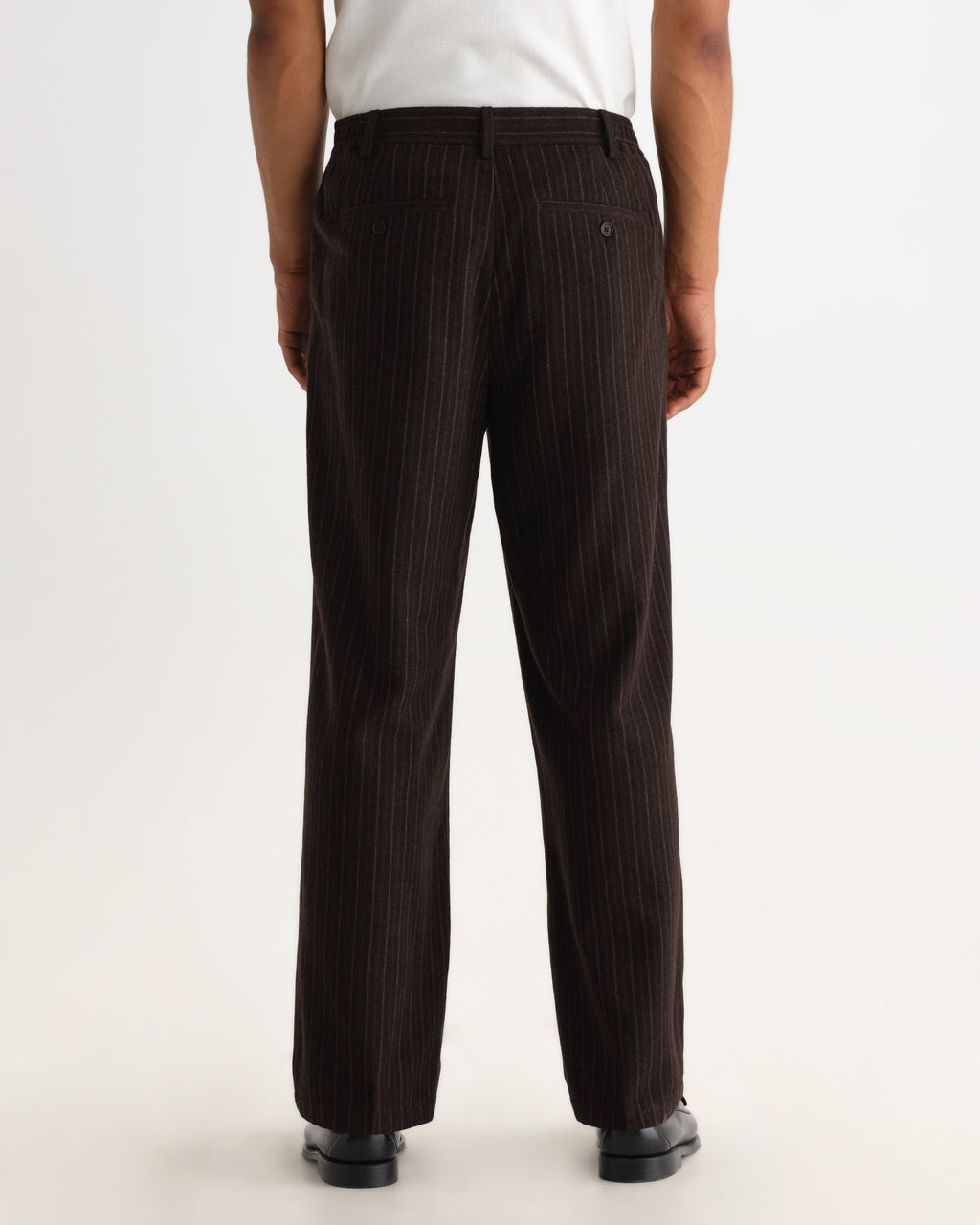 Malham - Brown Italian Flannel Stripe Trouser