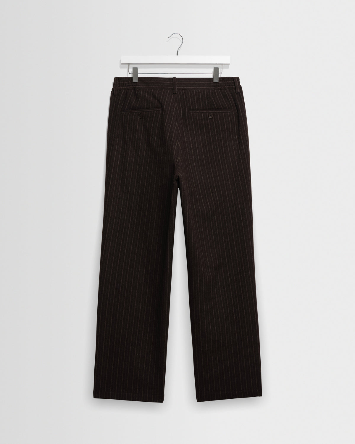 Malham - Brown Italian Flannel Stripe Trouser