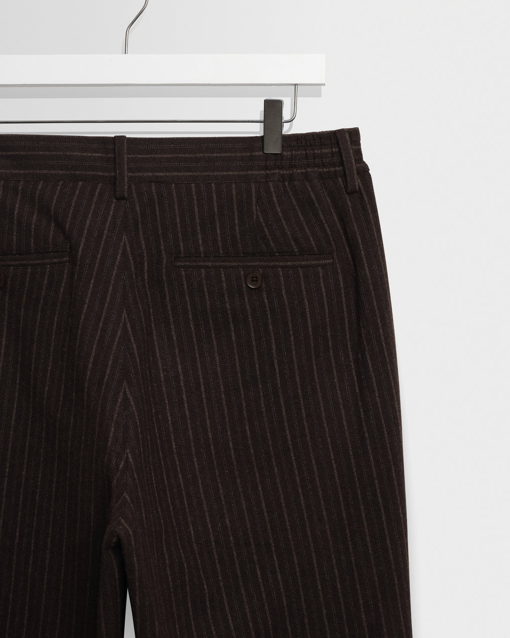 Malham - Brown Italian Flannel Stripe Trouser