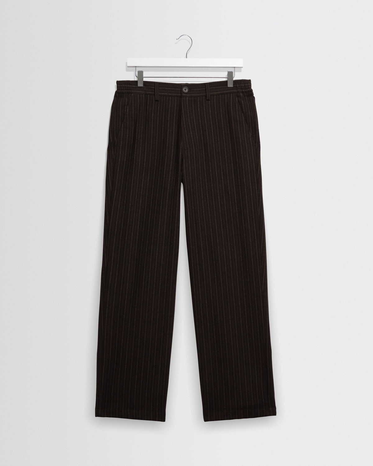 Malham - Brown Italian Flannel Stripe Trouser