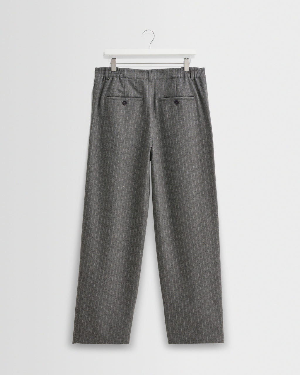 Malham - Charcoal Grey Pinstripe Wool Trousers