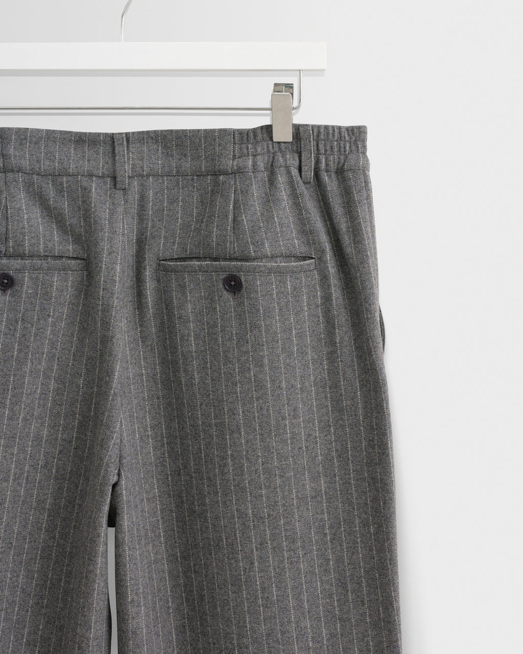 Malham - Charcoal Grey Pinstripe Wool Trousers