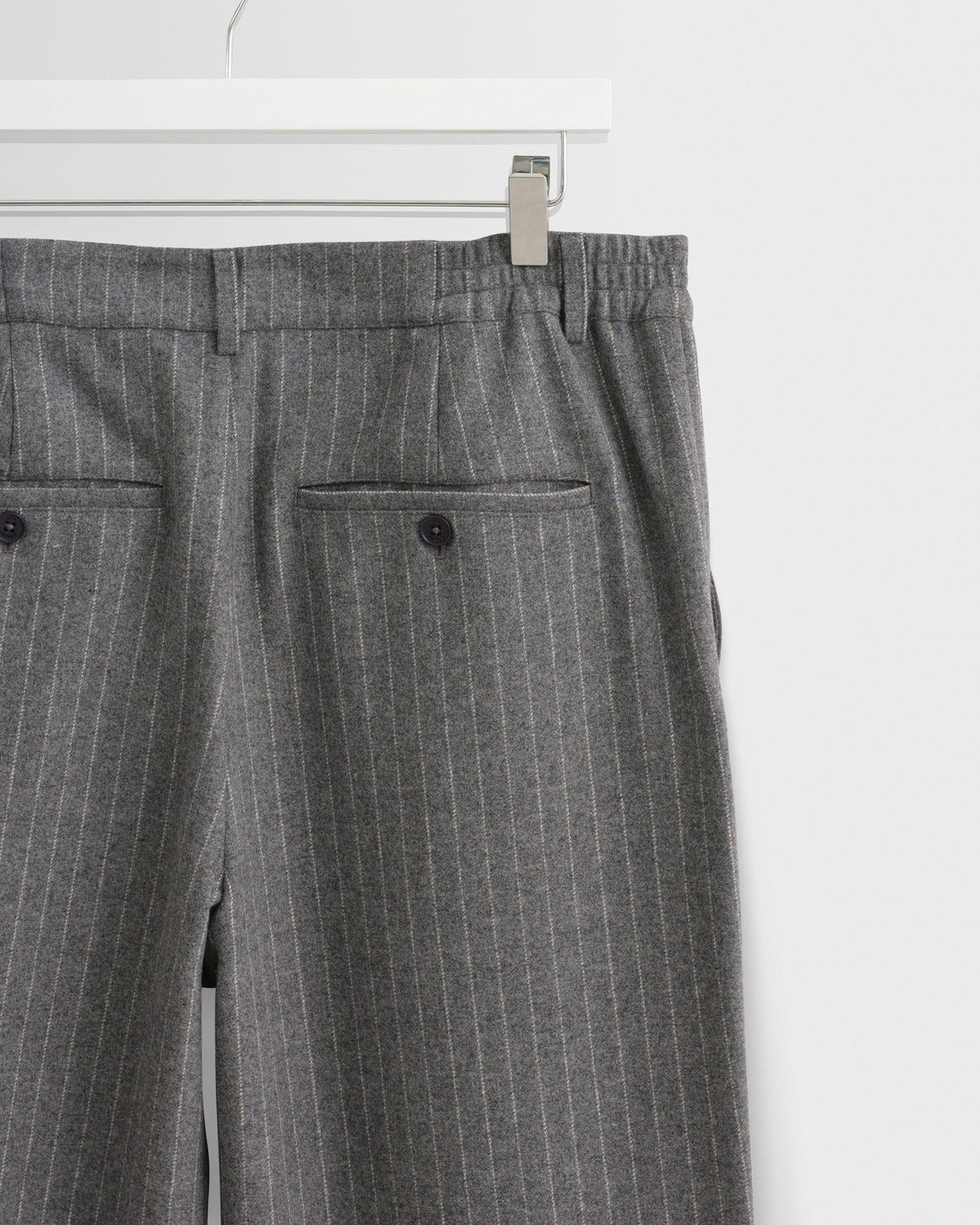 Malham - Charcoal Grey Pinstripe Wool Trousers