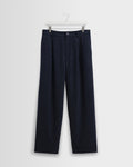 Malham - Navy Pinstripe Wool Trousers