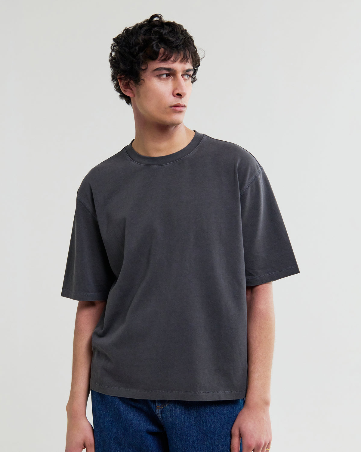 Mark - Washed Black Compact Cotton T-Shirt
