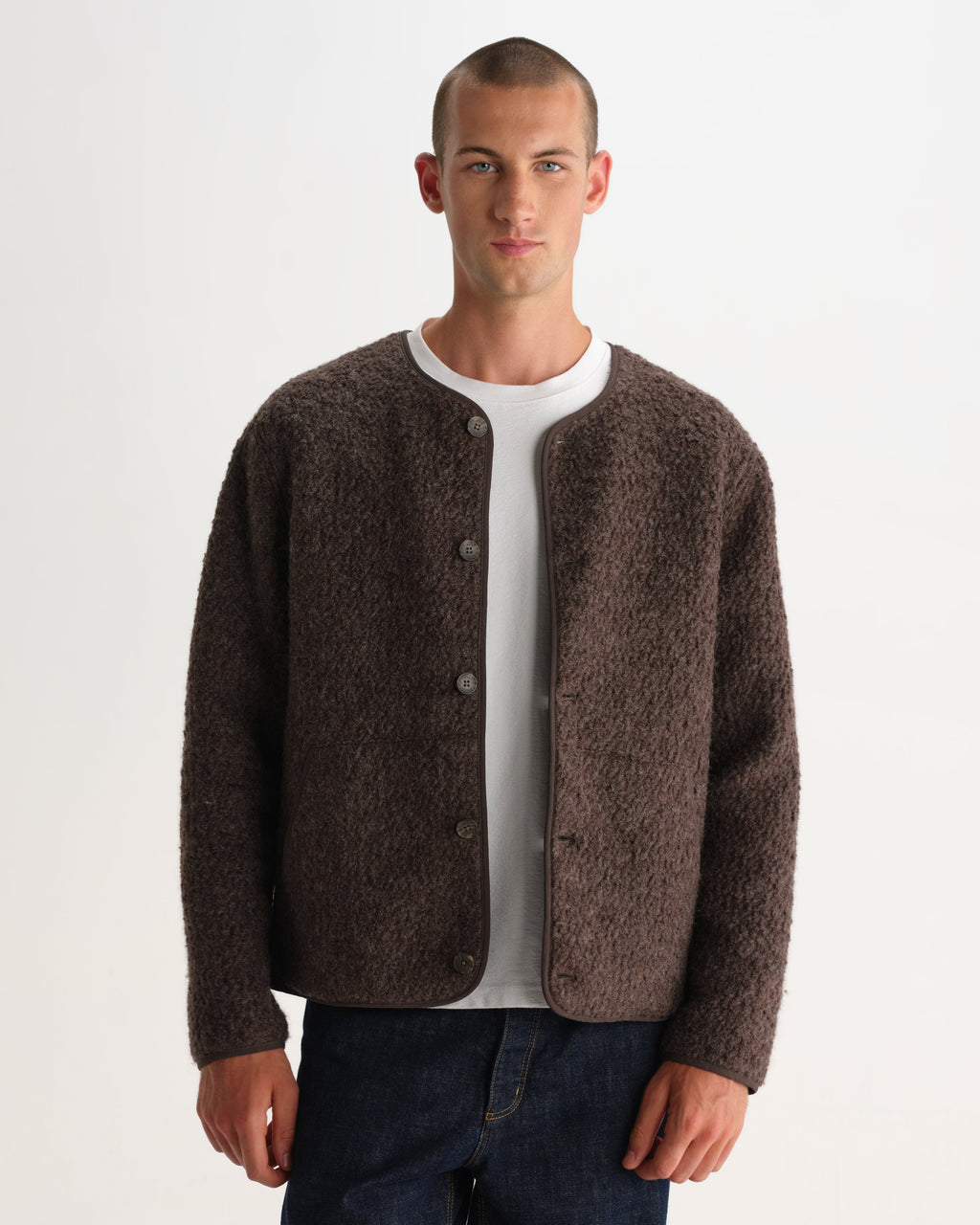 Marty - Dusty Brown Boucle Wool Jacket