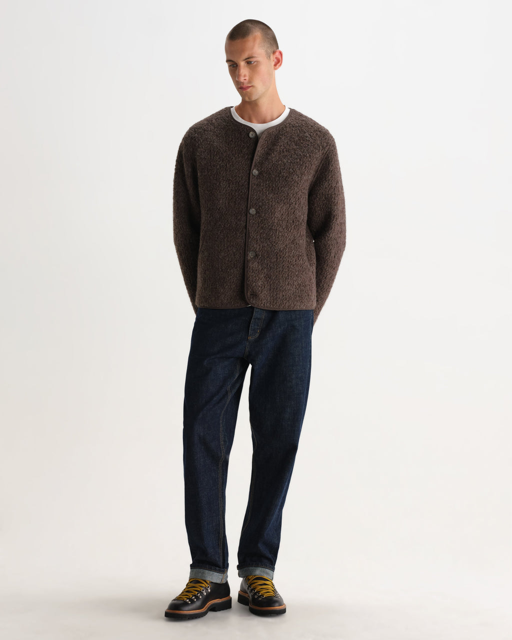 Marty - Dusty Brown Boucle Wool Jacket