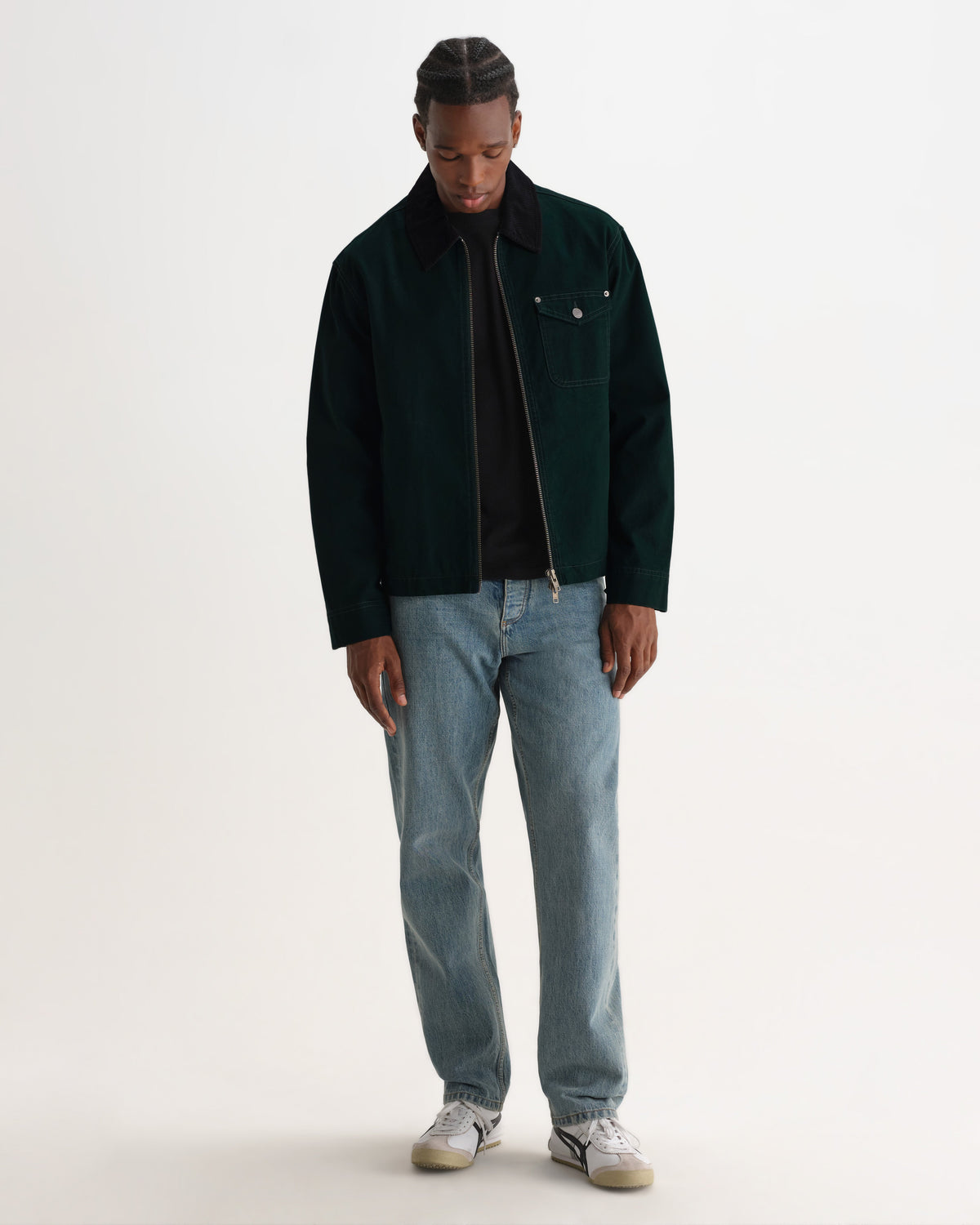 Mason - Dark Green Peached Canvas Work Jacket