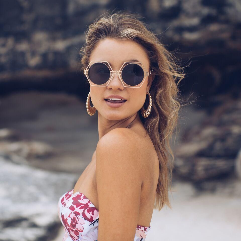 Catalina Black Sunglasses | Women's Gold Frame Sunglasses