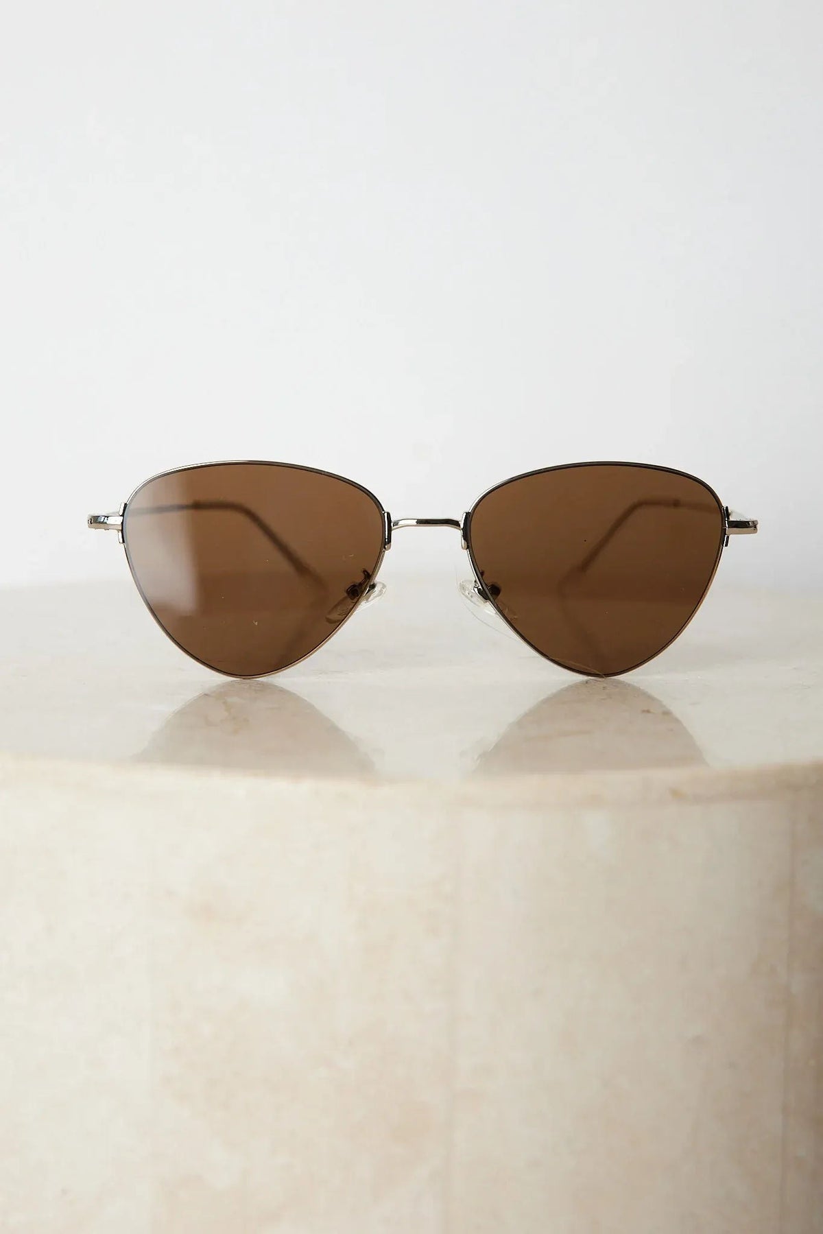 Cora Silver Sunglasses | Women's Slim Metal Frame Sunglasses