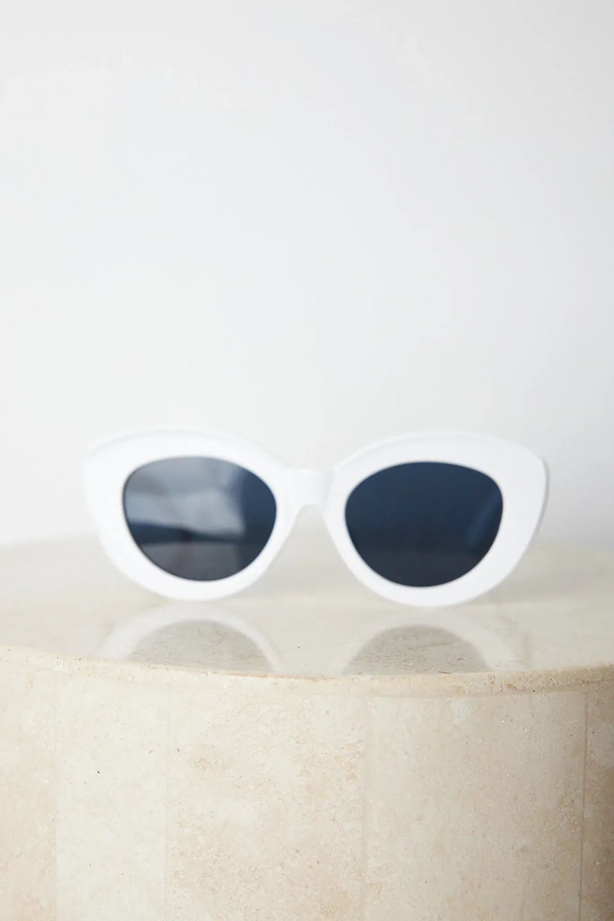Banks White Sunglasses | Women's Oversized Cat Eye Sunglasses