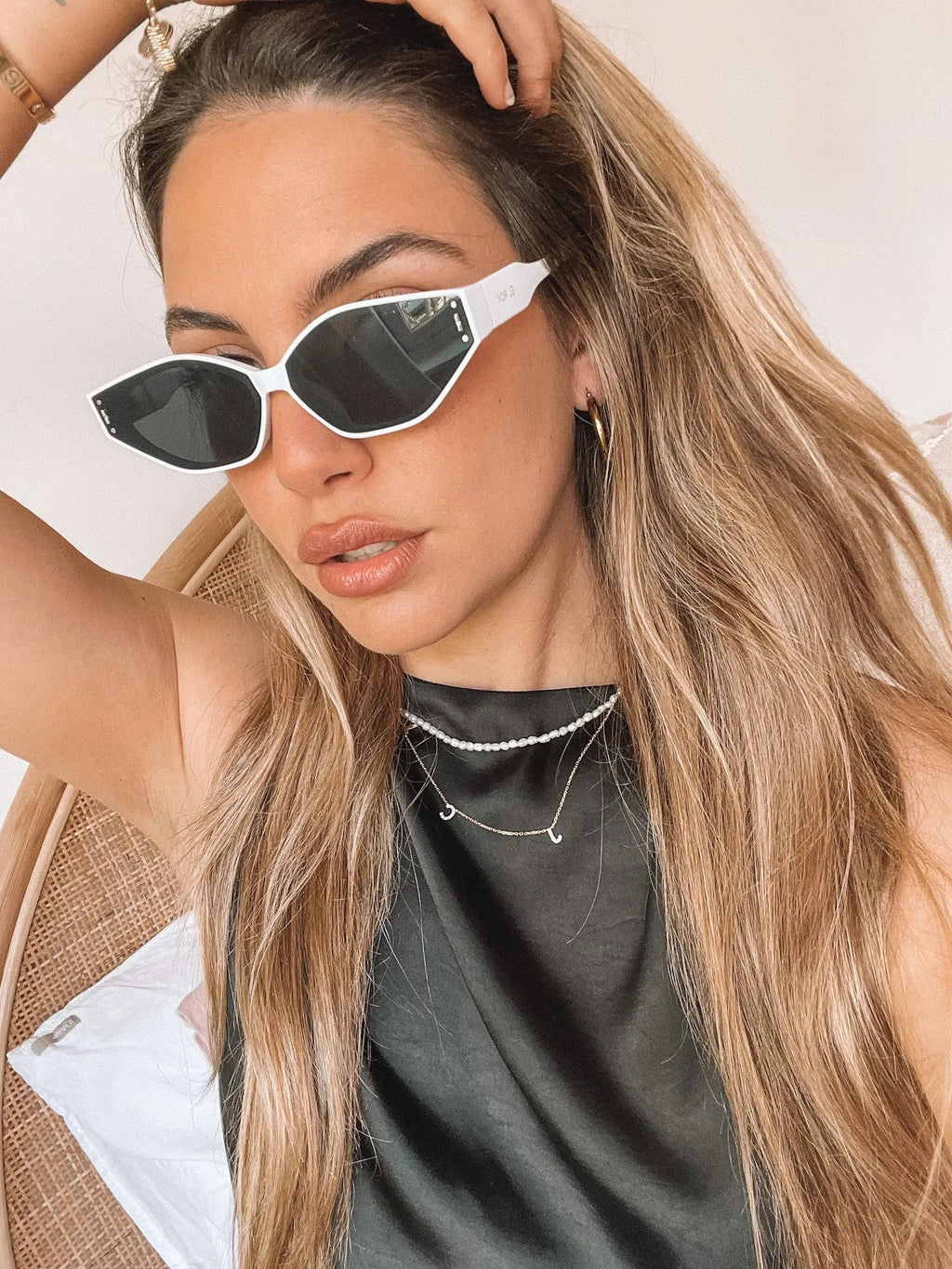 Arrow White Sunglasses | Women's Geometric Sunglasses