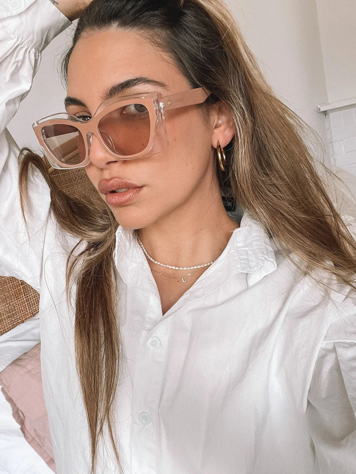 Frankie Blush Sunglasses | Women's Coloured Frame Sunglasses