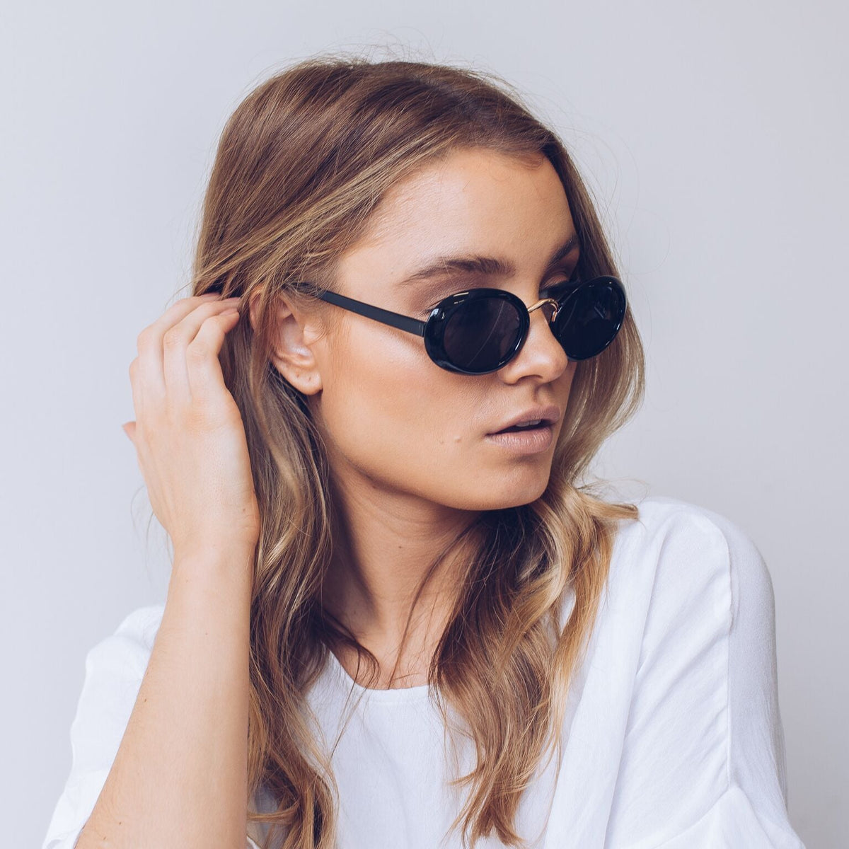 Delray Black Sunglasses | Women's Gold Frame Sunglasses