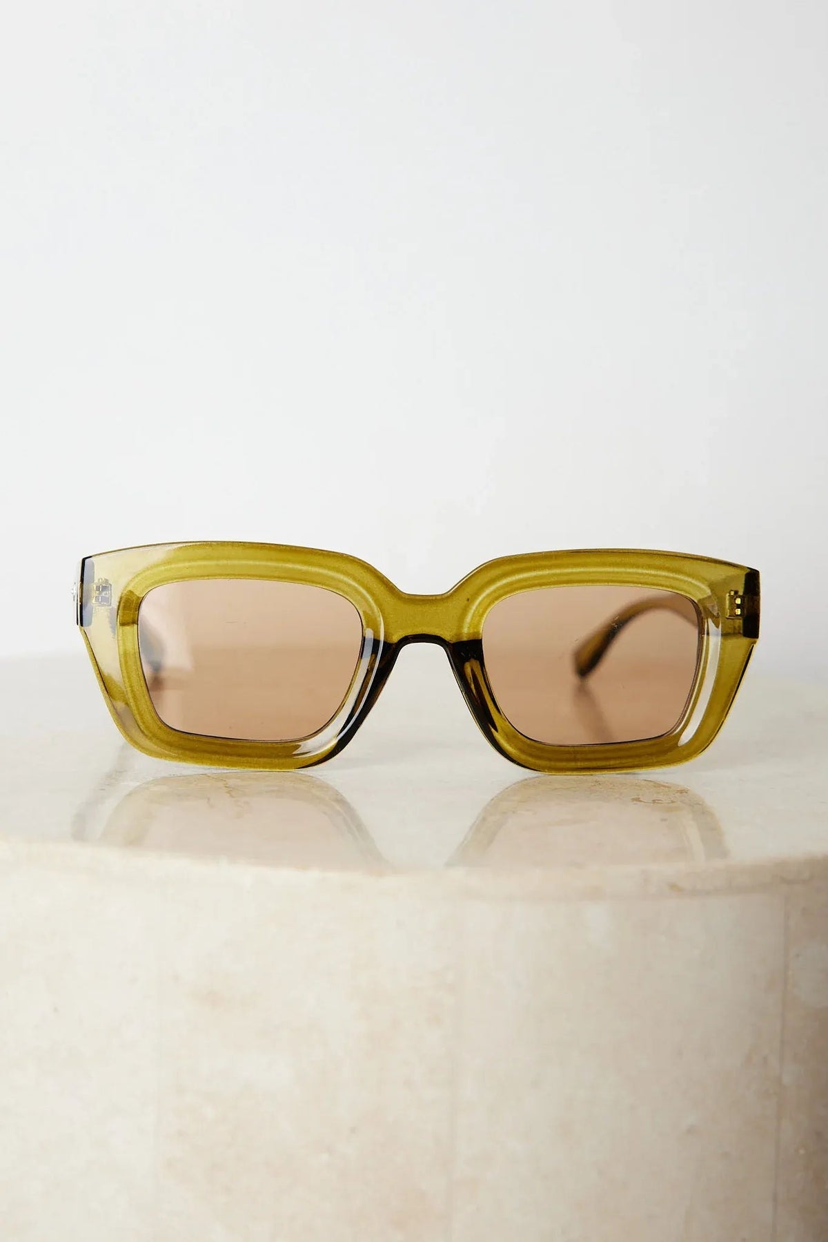 Suzie Olive Sunglasses | Women's Coloured Frame Sunglasses