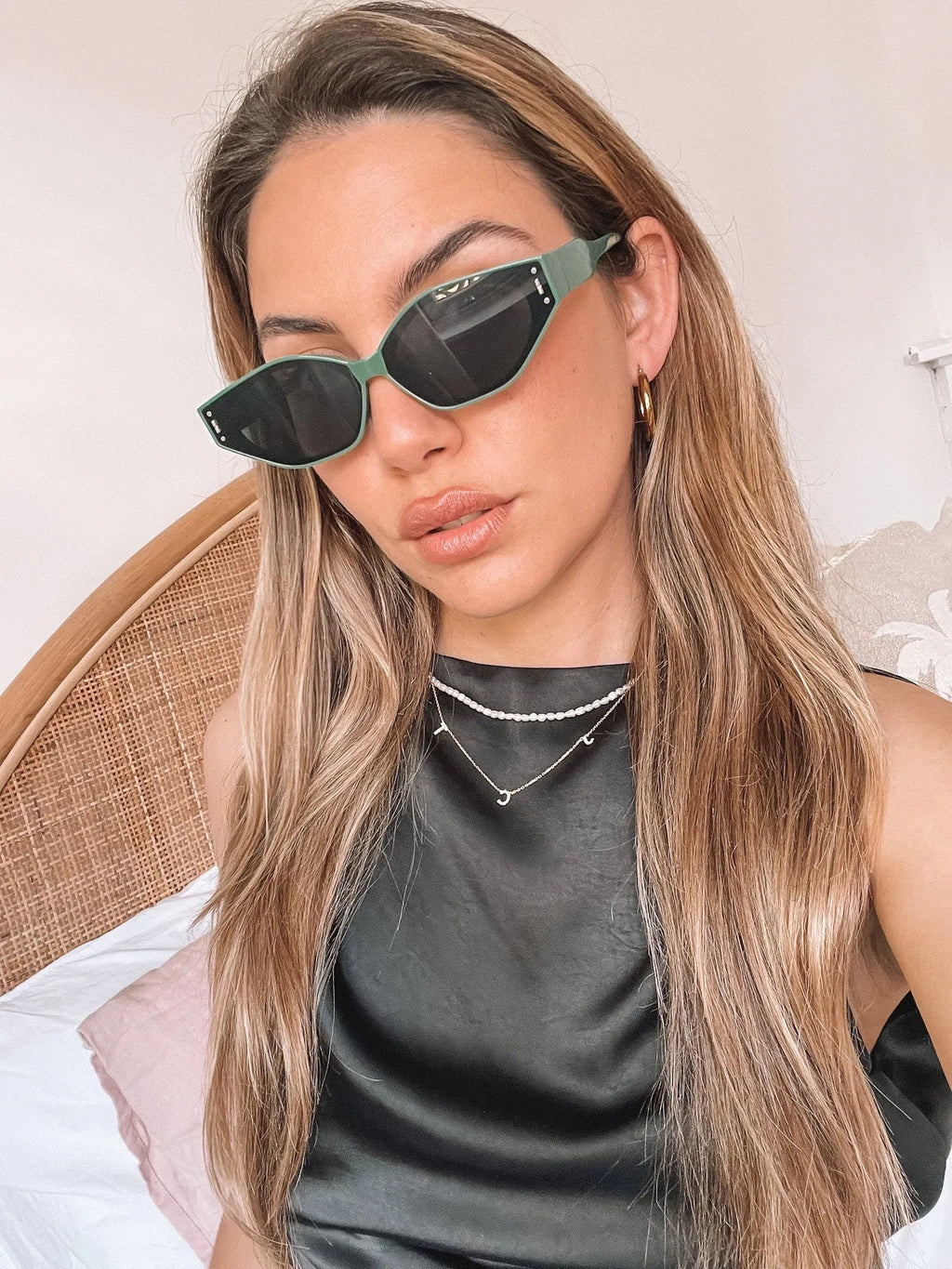 Arrow Green Sunglasses | Women's Geometric Sunglasses