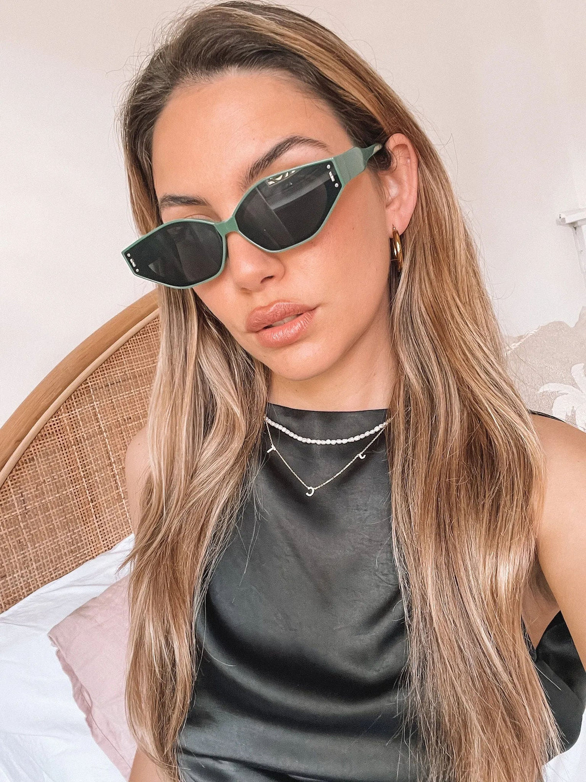 Arrow Green Sunglasses | Women's Geometric Sunglasses