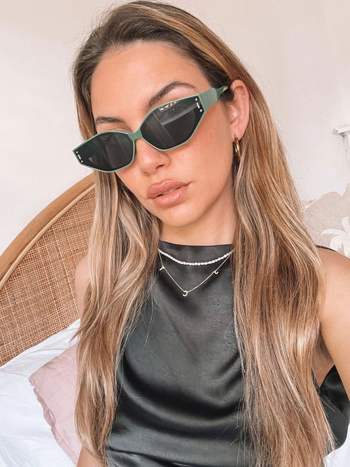Arrow Green Sunglasses | Women's Geometric Sunglasses