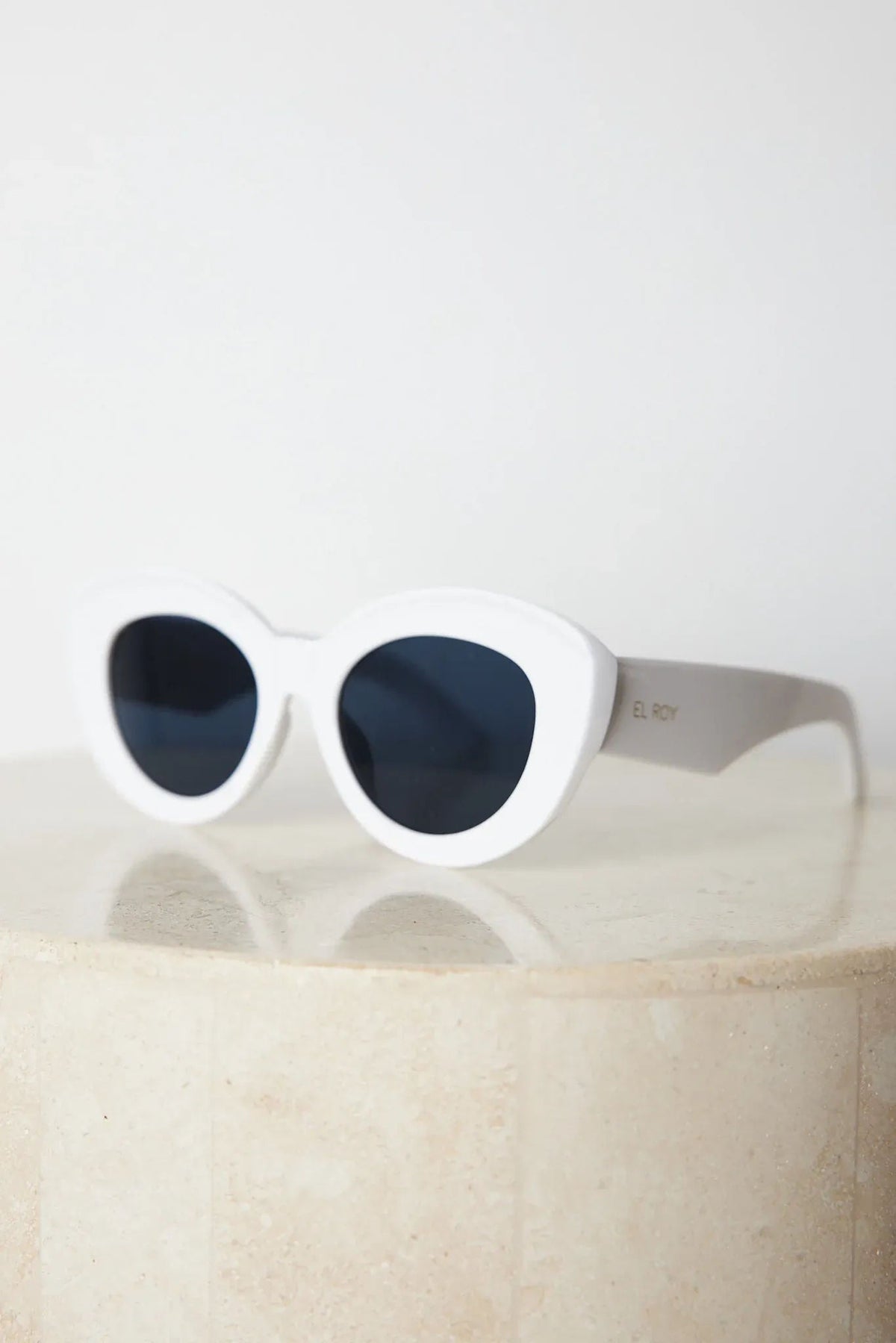 Banks White Sunglasses | Women's Oversized Cat Eye Sunglasses