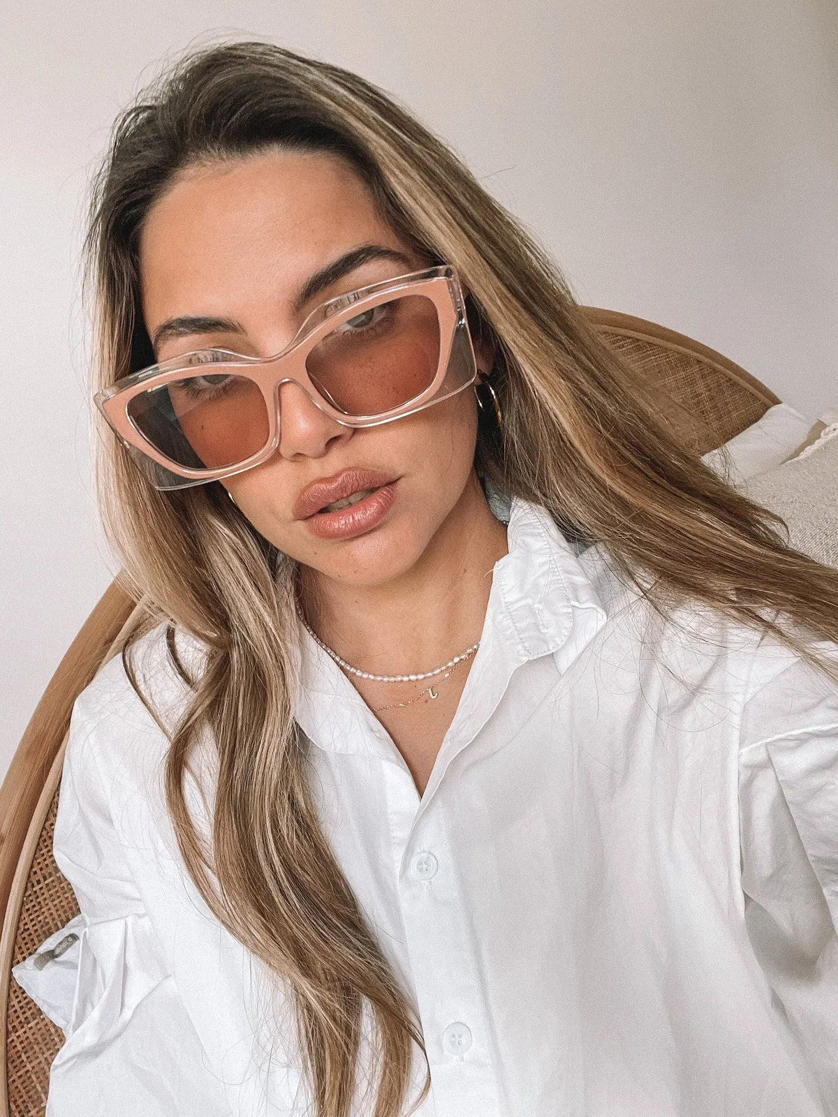 Frankie Blush Sunglasses | Women's Coloured Frame Sunglasses