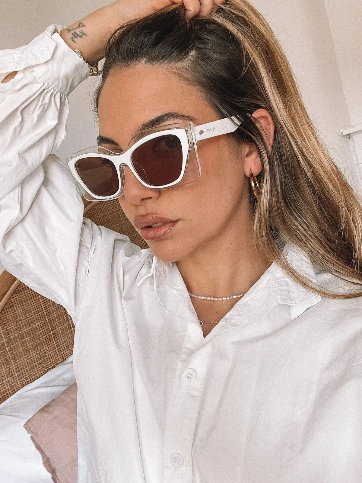 Frankie Beige Sunglasses | Women's Neutral Frame Sunglasses