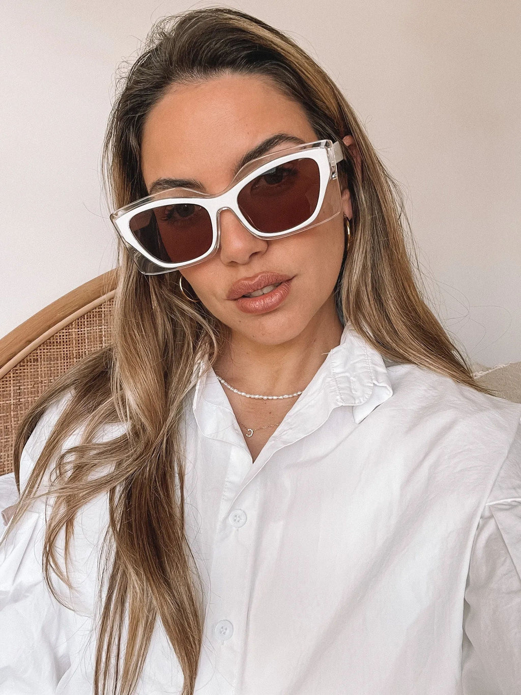 Frankie Beige Sunglasses | Women's Neutral Frame Sunglasses