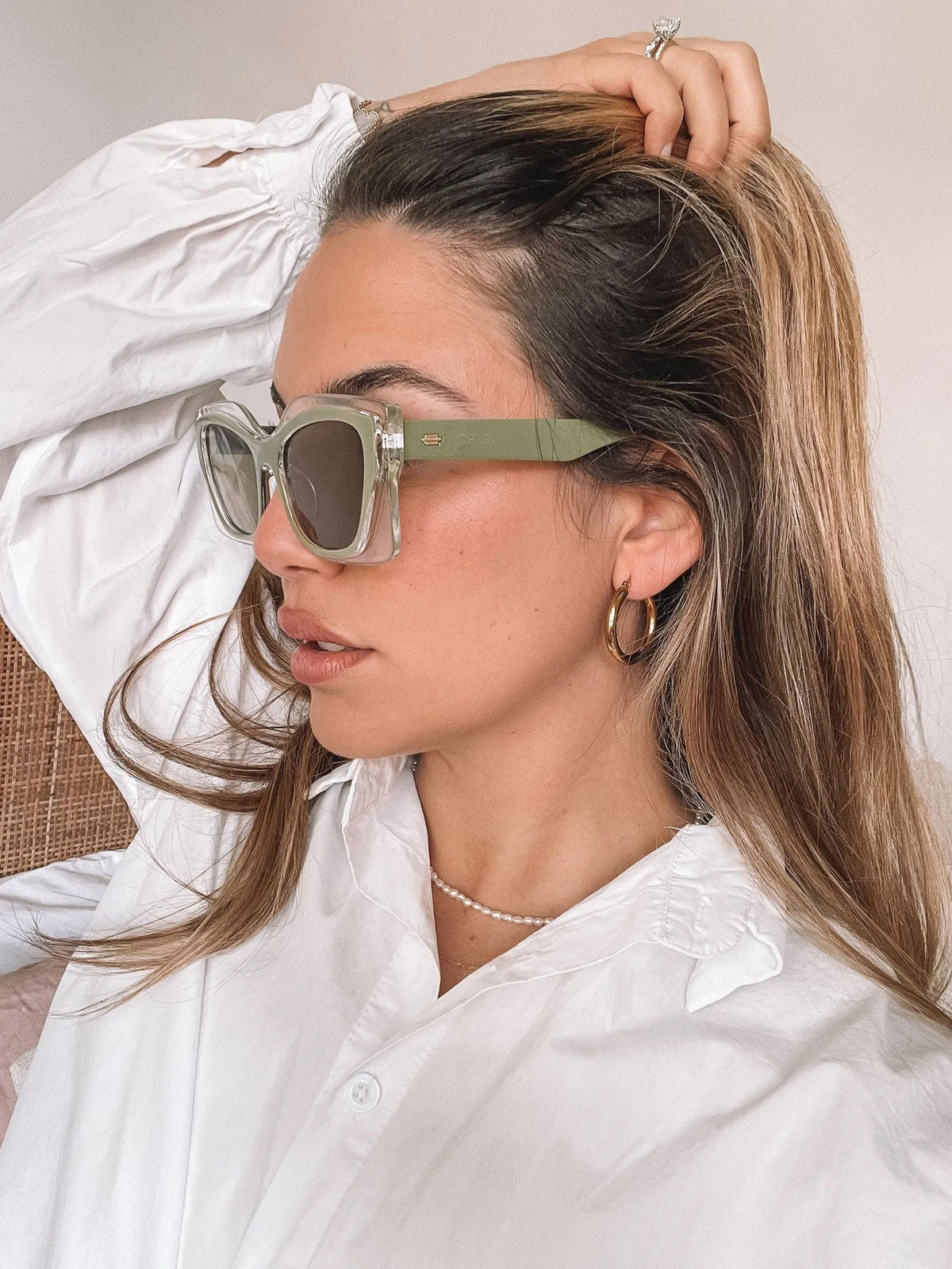 Frankie Olive Sunglasses | Women's Coloured Frame Sunglasses