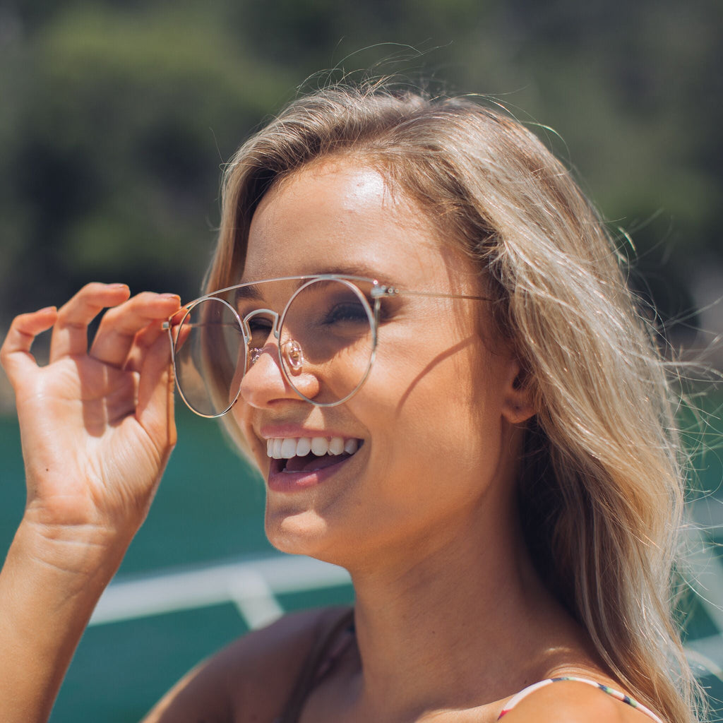 Ara Clear Sunglasses | Women's Gold Frame Sunglasses