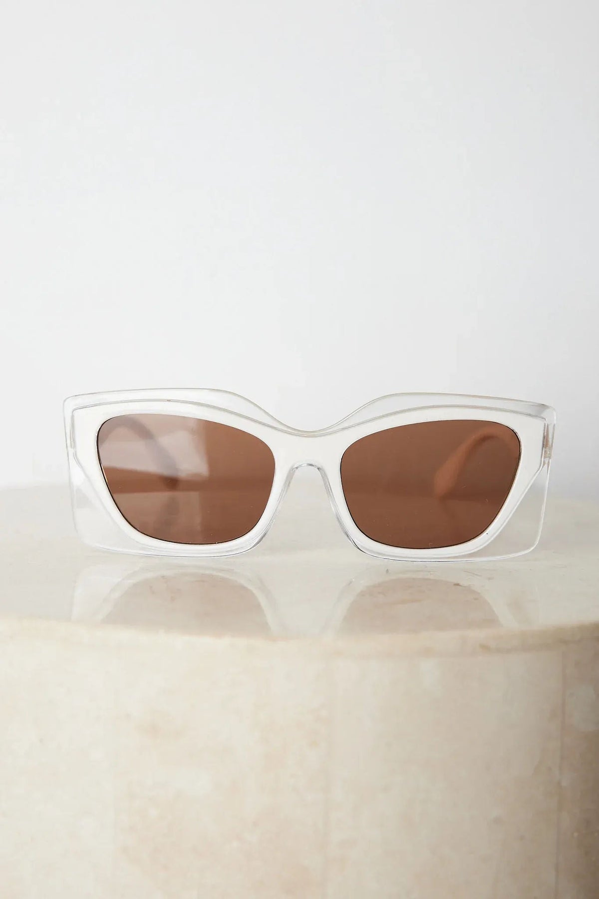 Frankie Beige Sunglasses | Women's Neutral Frame Sunglasses