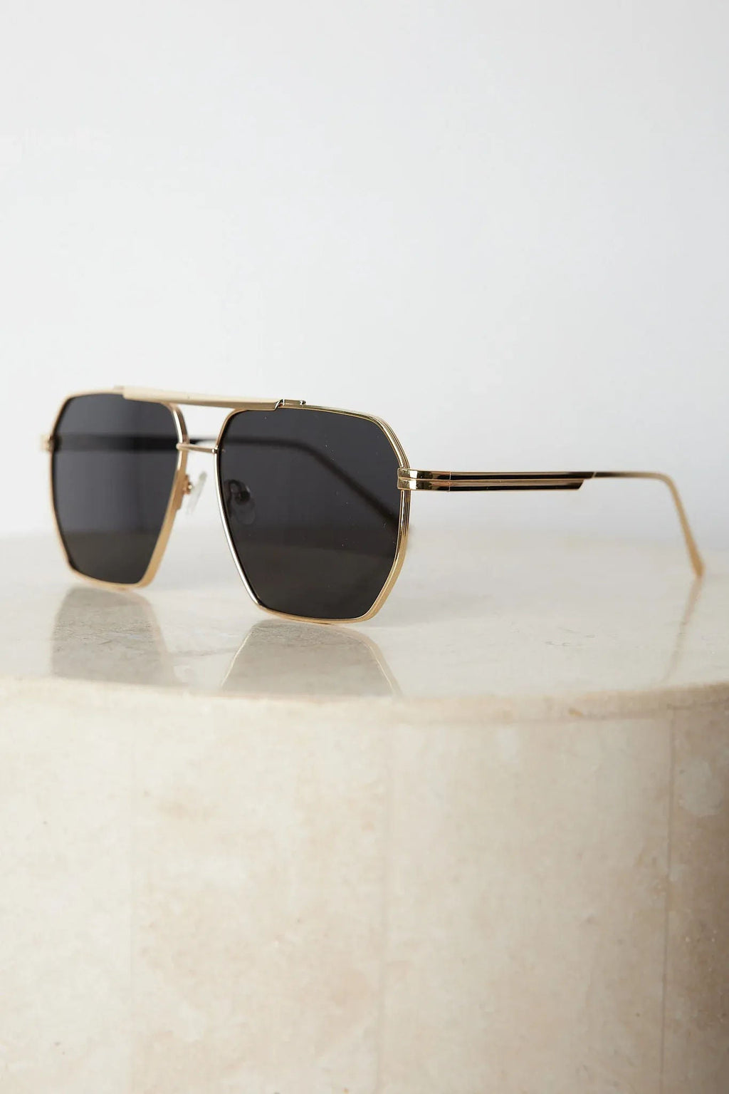 Jamie Gold Sunglasses | Women's Slim Metal Frame Sunglasses