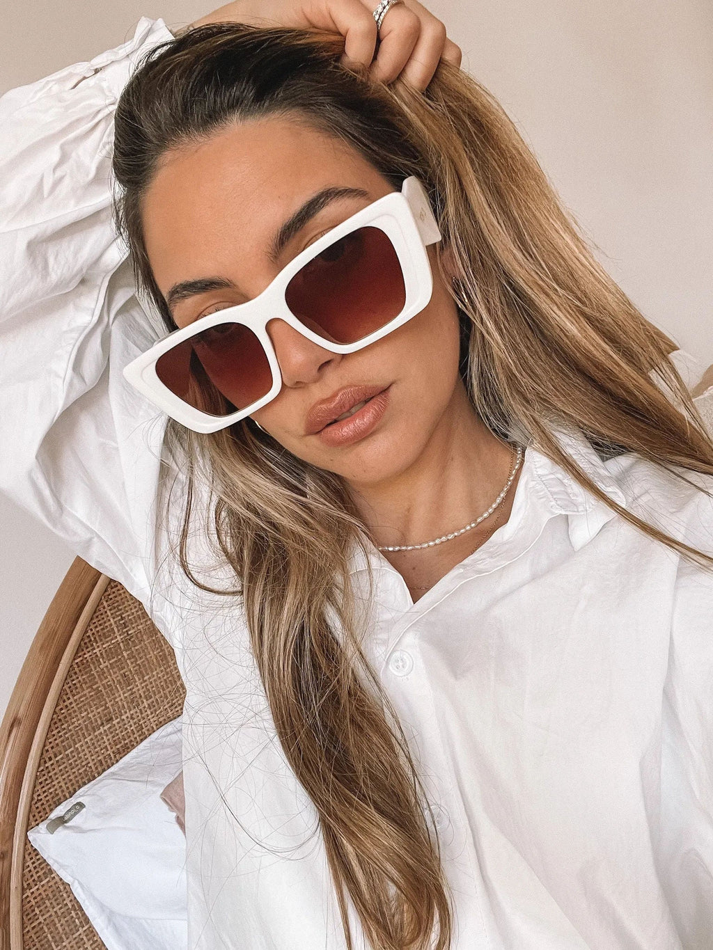 Calloway Beige Sunglasses | Women's Oversized Sunglasses