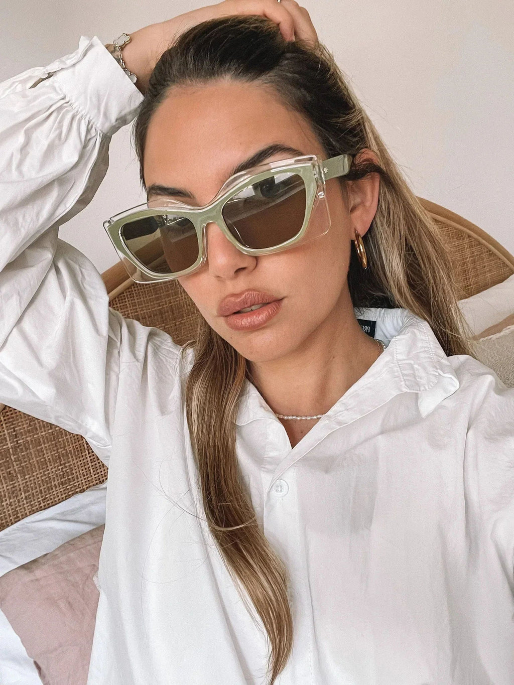 Frankie Olive Sunglasses | Women's Coloured Frame Sunglasses