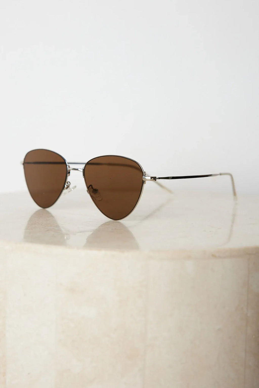 Cora Silver Sunglasses | Women's Slim Metal Frame Sunglasses