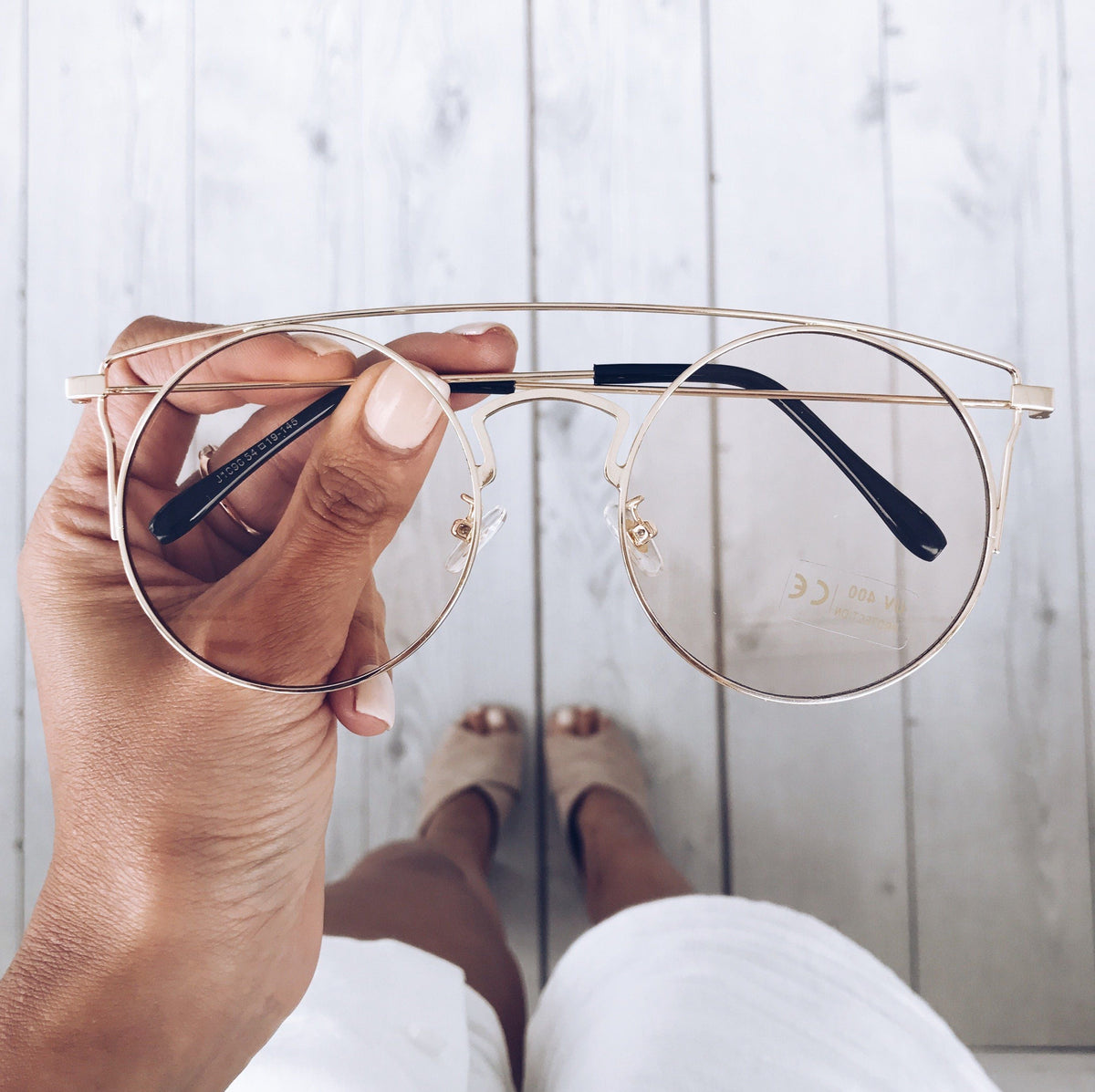 Ara Clear Sunglasses | Women's Gold Frame Sunglasses