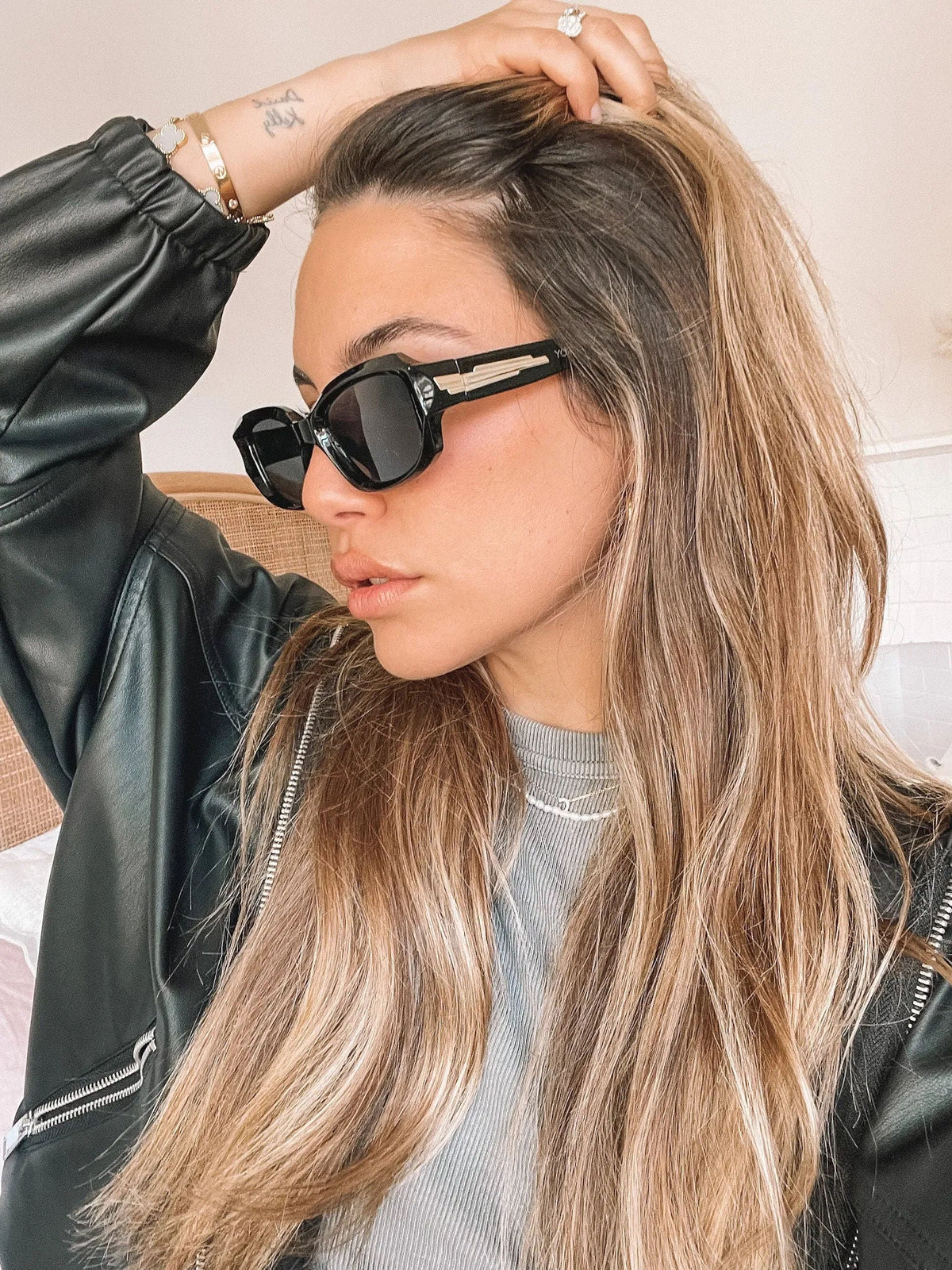 Amelia Black Sunglasses | Women's Rectangular Sunglasses