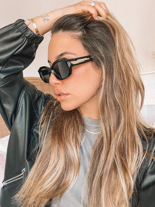 Amelia Black Sunglasses | Women's Rectangular Sunglasses
