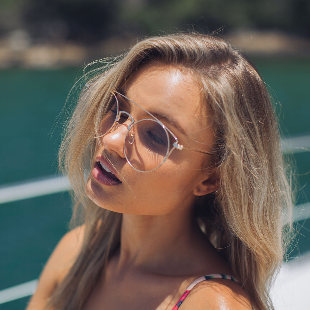 Ara Clear Sunglasses | Women's Gold Frame Sunglasses