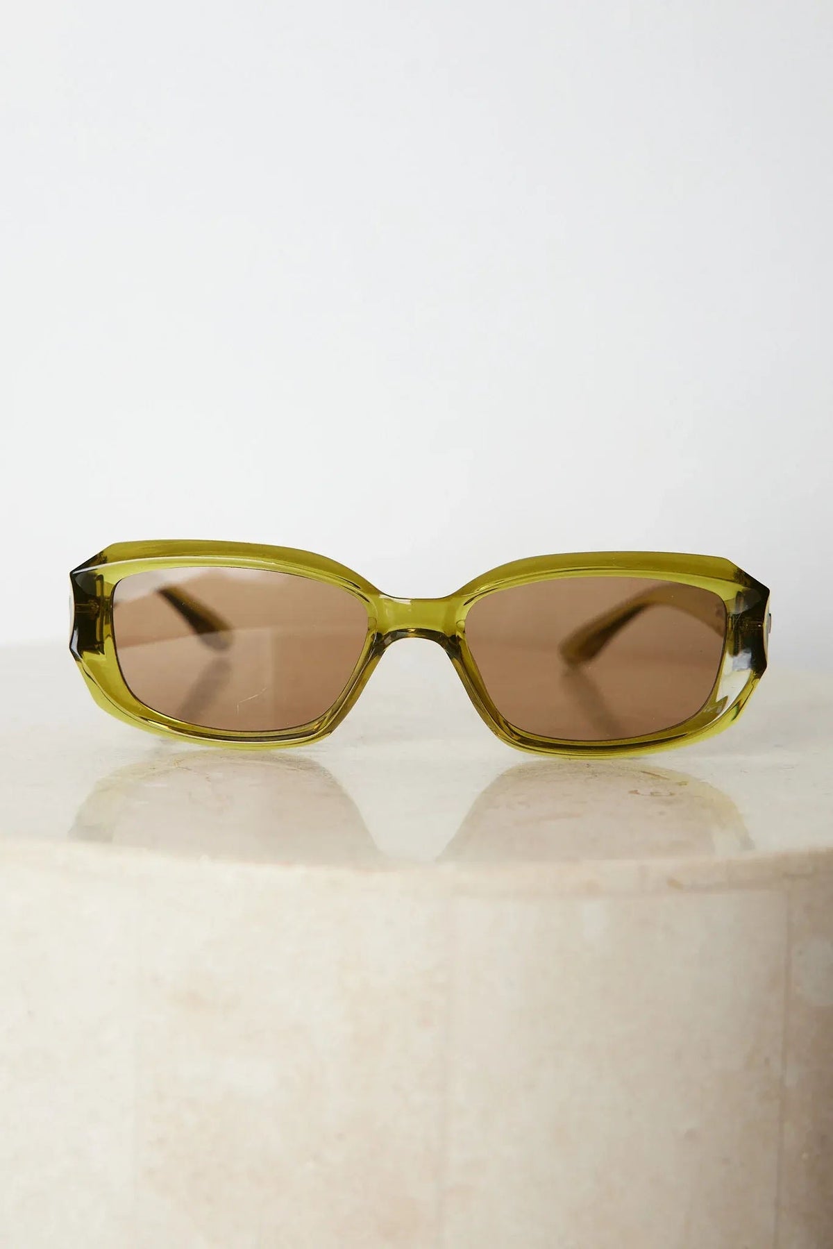Annabelle Olive Sunglasses | Women's Rectangular Sunglasses