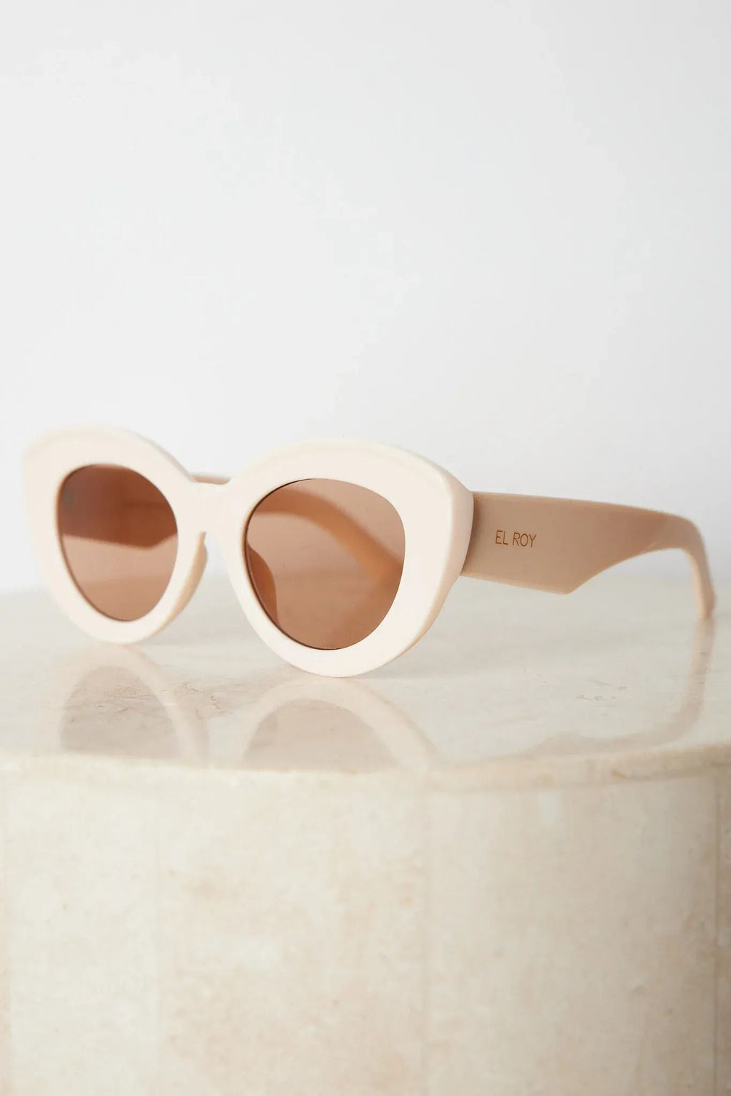 Banks Beige Sunglasses | Women's Oversized Cat Eye Sunglasses