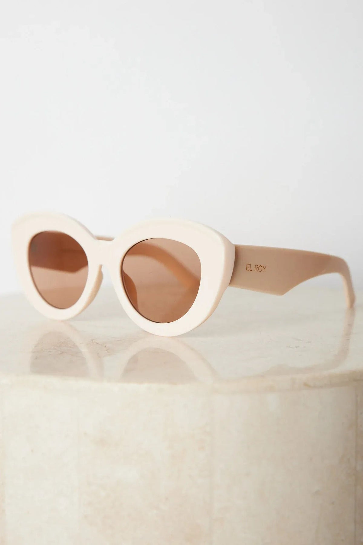 Banks Beige Sunglasses | Women's Oversized Cat Eye Sunglasses