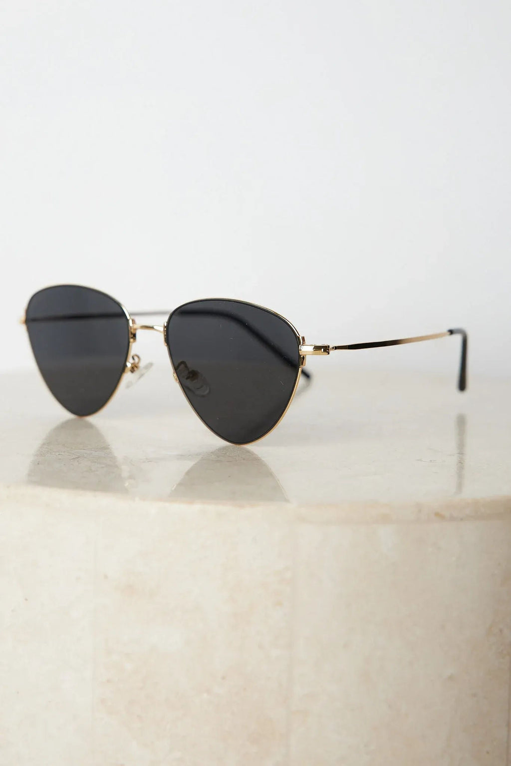 Cora Gold Sunglasses | Women's Slim Metal Frame Sunglasses